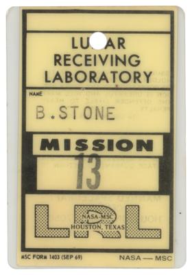 Lot #3320 Apollo 13 Access Badge: Randy Stone