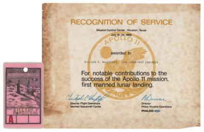Lot #3238 Apollo 11 Access Badge and MCC Certificate: William P. MacGregor