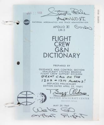 Lot #3194 Buzz Aldrin and Charlie Duke Signed 'G & N Dictionary' Manual