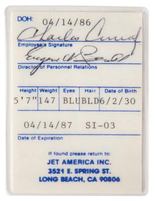 Lot #3274 Charles Conrad's Jet America Airlines Cap and Pilot's Card - Image 5