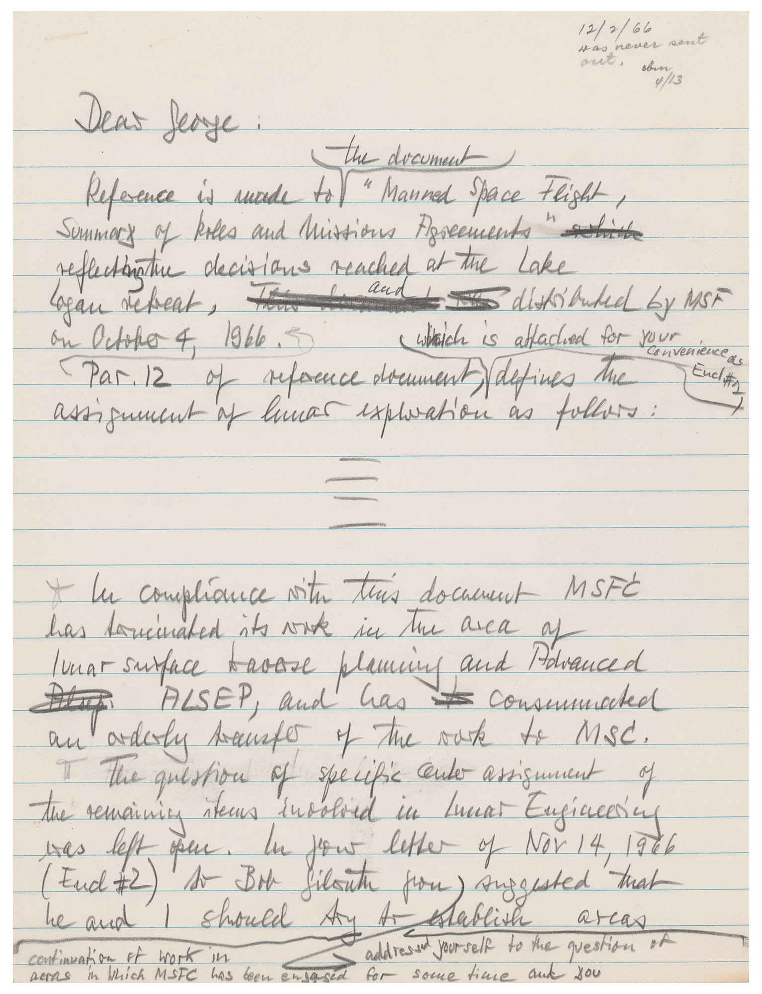 Lot #3494 Wernher von Braun Handwritten Draft Letter