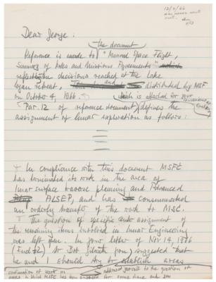 Lot #3494 Wernher von Braun Handwritten Draft Letter