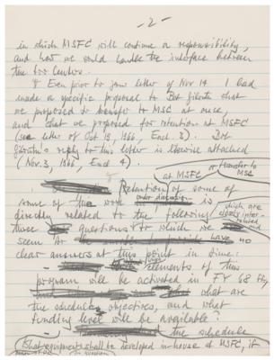 Lot #3494 Wernher von Braun Handwritten Draft Letter - Image 2