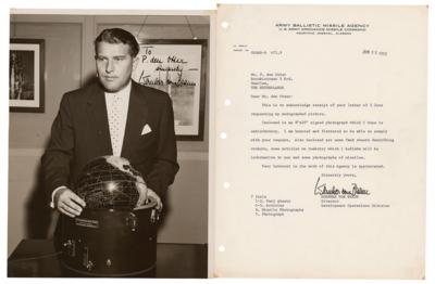 Lot #3495 Wernher von Braun Signed Photograph and Typed Letter Signed