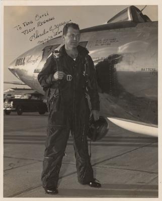 Lot #3710 Chuck Yeager Signed Photograph