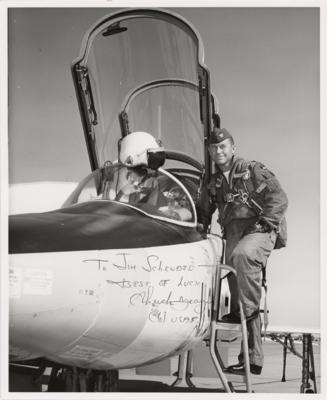 Lot #3711 Chuck Yeager Signed Photograph