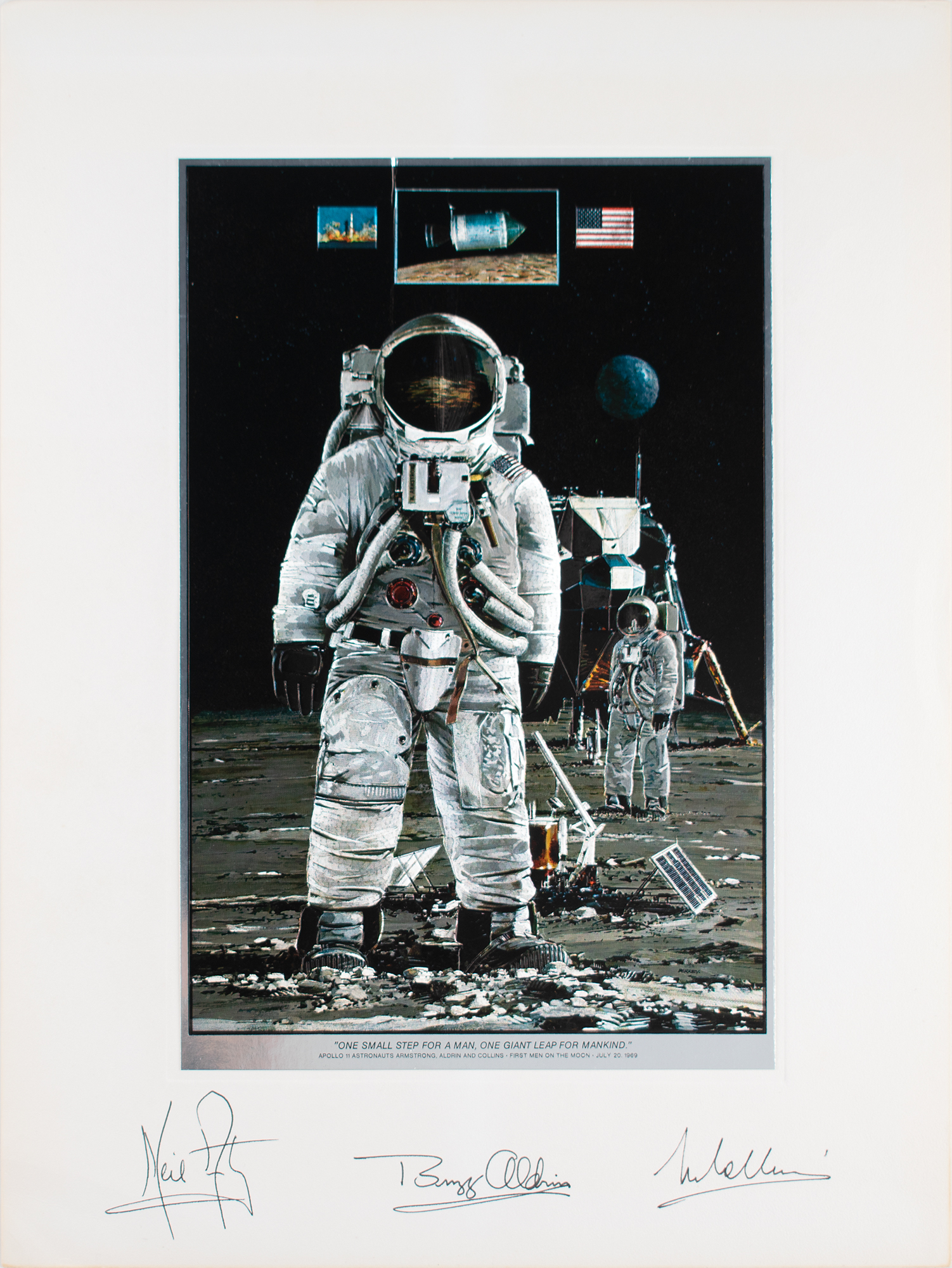Lot #3204 Apollo 11 Signed Foil Etching