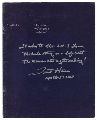 Lot #3338 Fred Haise Signed Apollo 13 Booklet
