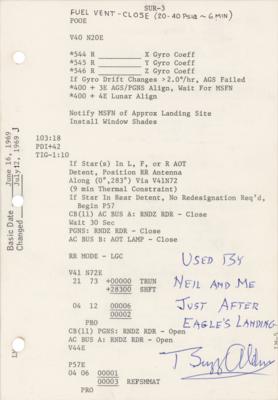 Lot #3200 Buzz Aldrin's Apollo 11 Flown LM Lunar Surface Checklist Page - Image 2