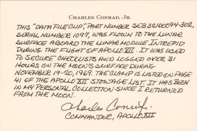 Lot #3272 Charles Conrad's Apollo 12 Flown Data File Clip - Image 5