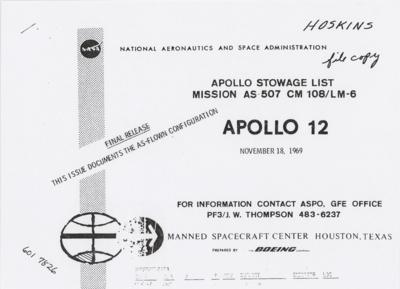 Lot #3272 Charles Conrad's Apollo 12 Flown Data File Clip - Image 7