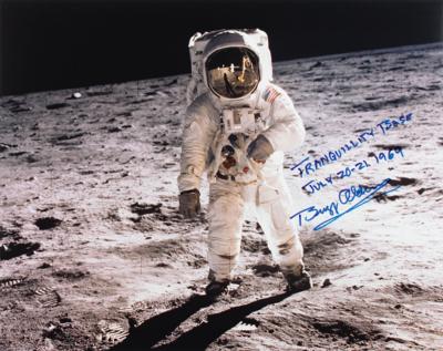 Lot #3189 Buzz Aldrin Signed Oversized Photograph