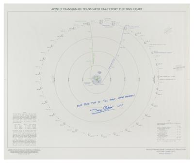 Lot #3187 Buzz Aldrin Signed Apollo 11 Trajectory Plotting Chart - Image 1