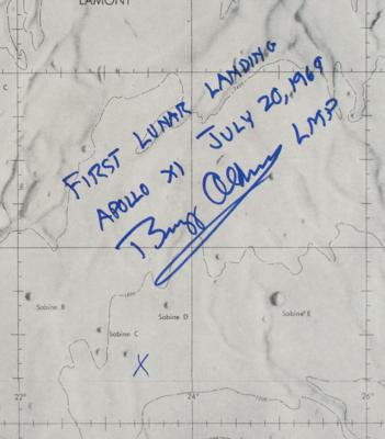 Lot #3188 Buzz Aldrin Signed Apollo 11 Landing Site Chart - Image 2
