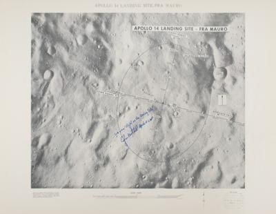 Lot #3349 Edgar Mitchell Signed Apollo 14 Landing Site Chart - Image 1