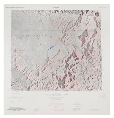 Lot #3379 Dave Scott Signed Apollo 15 Lunar Topographic Orthophotomap - Image 1