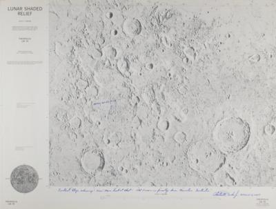 Lot #3414 Charlie Duke Signed Lunar Shaded Relief Chart - Image 1