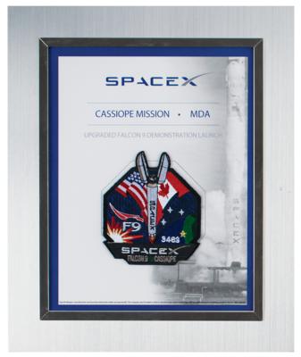 Lot #3669 SpaceX: CASSIOPE Mission Patch Display