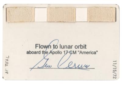 Lot #3441 Gene Cernan's Apollo 17 Flown TLI Cue