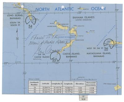 Lot #3176 Apollo 10 Flown Map Signed by Gene