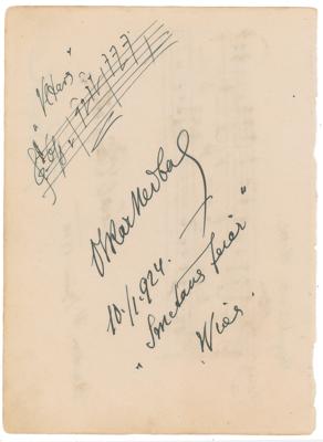 Lot #712 Oskar Nedbal Autograph Musical Quotation Signed - Image 1