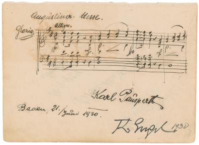 Lot #712 Oskar Nedbal Autograph Musical Quotation Signed - Image 2