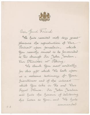 Lot #207 King George V Letter Signed - Image 1