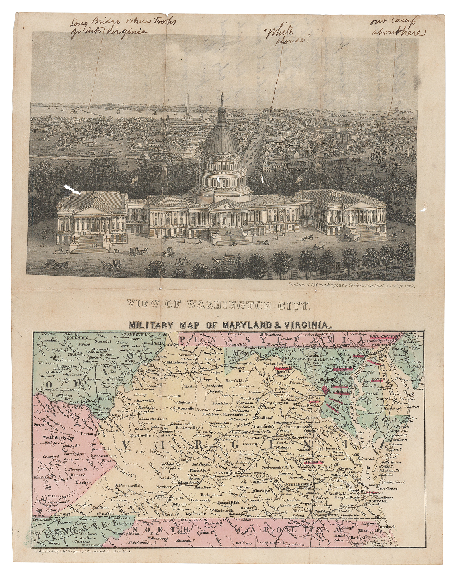 Lot #416 Civil War: Virginia and Washington, D.C. Military Map