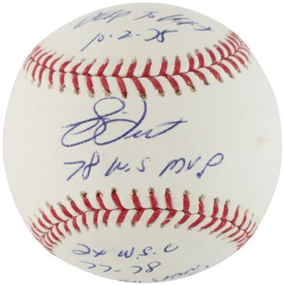 Lot #920 NY Yankees: Abbott, Dent, Hernandez, and Howe (4) Signed Baseballs - Image 1