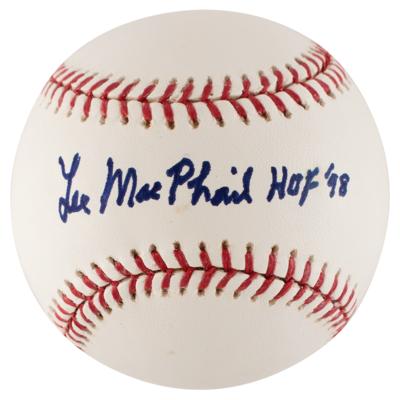 Lot #922 NY Yankees: MacPhail and Wolff (2) Signed Baseballs - Image 1