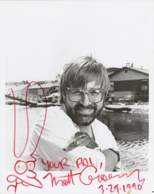 Lot #1205 Matt Groening Signed Photograph with Sketch - Image 1