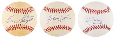Lot #867 Baseball Hall of Famers (3) Signed Baseballs - Image 1