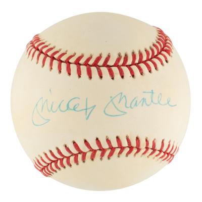 Lot #899 Mickey Mantle Signed Baseball - Image 1
