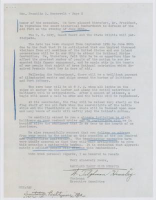 Lot #36 Franklin D. Roosevelt Typed Letter Signed as President on Star Spangled Banner - Image 5