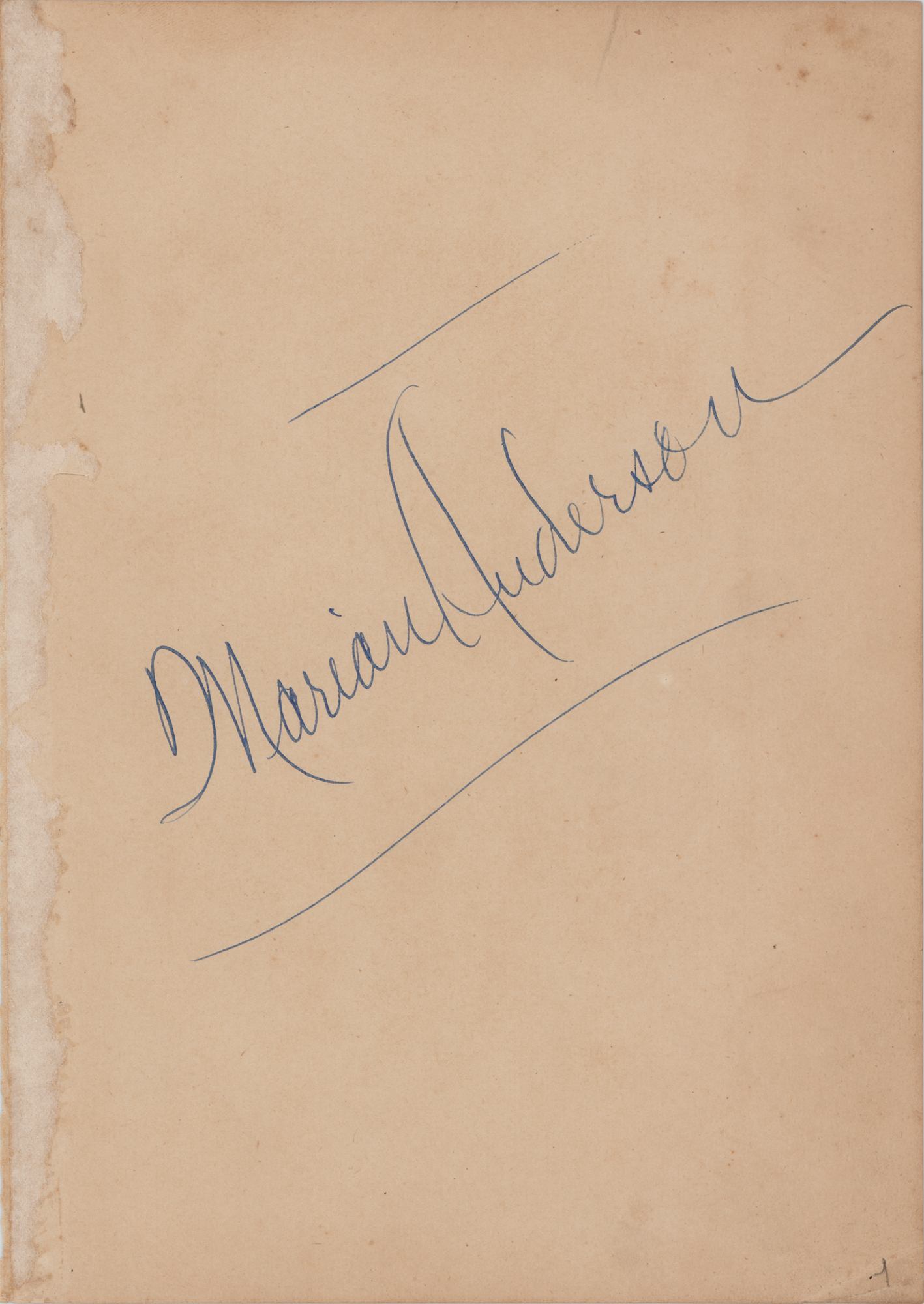 Lot #698 Marian Anderson Signature