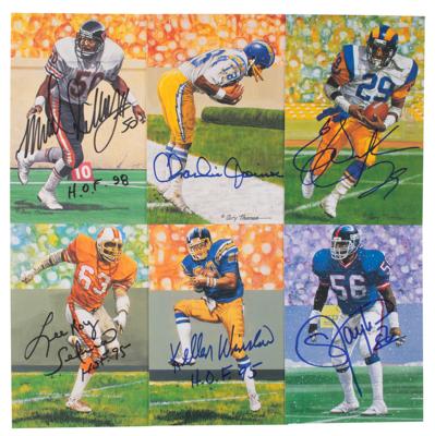 Lot #892 Football Hall of Fame Lot of (18) Signed Goal Line Art Cards - Image 1