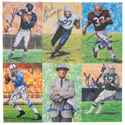 Lot #849 Football Hall of Fame Lot of (115) Signed Goal Line Art Cards
