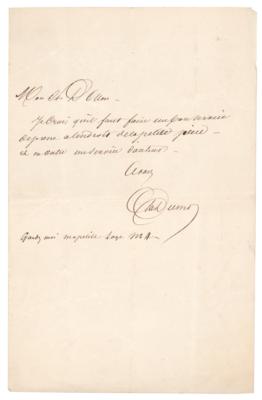 Lot #646 Alexandre Dumas, pere Autograph Letter Signed