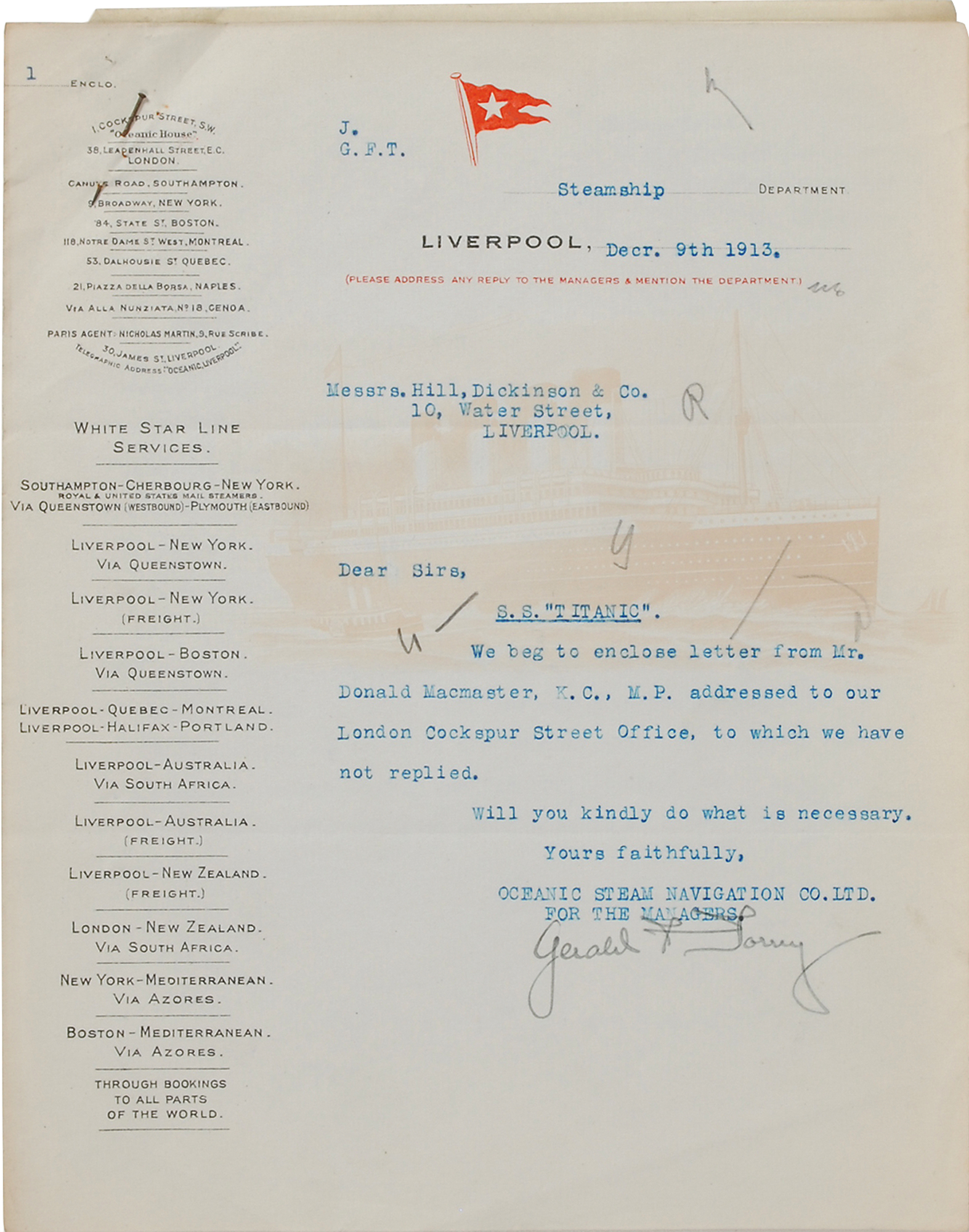 Lot #211 Titanic: Helene Baxter Letters (3)