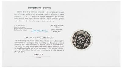 Lot #299 Edmund Hillary and Tenzing Norgay Signed Commemorative Cover - Image 2