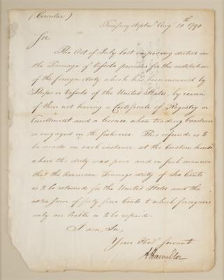 Lot #181 Alexander Hamilton Letter Signed as Treasury Secretary - Image 2
