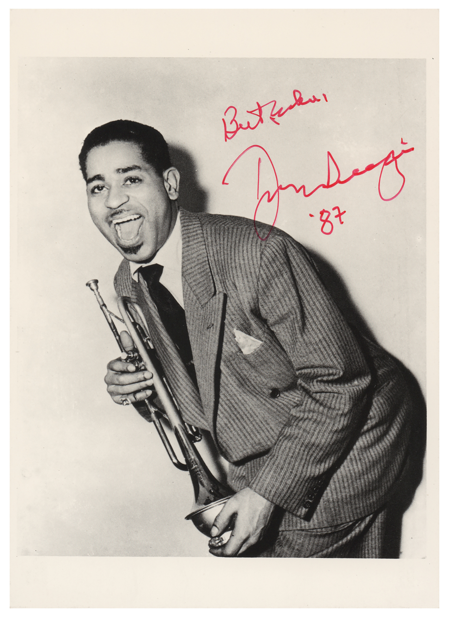 Lot #723 Dizzy Gillespie Signed Photograph