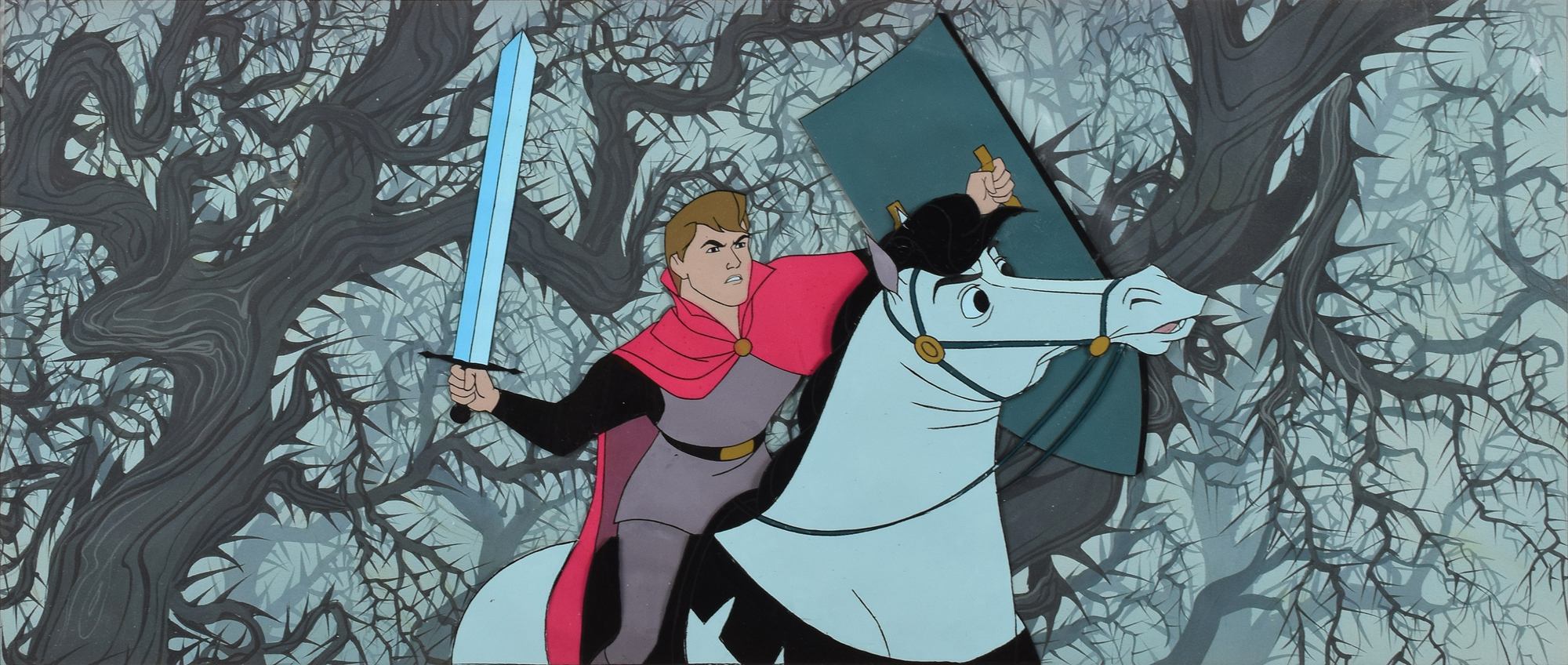 Eyvind Earle Pan Production Background And Prince Phillip And Samson