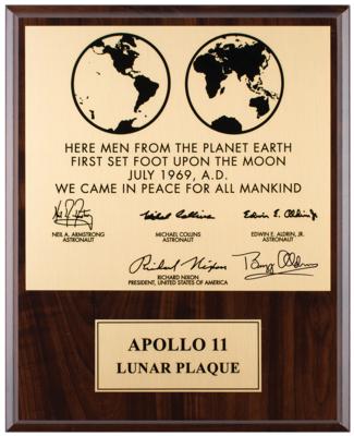 Lot #503 Buzz Aldrin Signed Lunar Plaque - Image 1