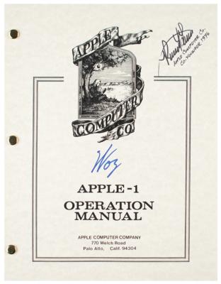 Lot #232 Apple: Wozniak and Wayne Signed Manual