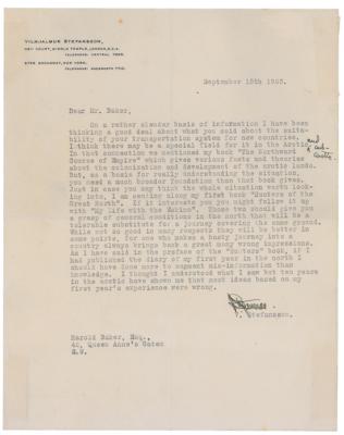Lot #346 Polar Explorers: Peary and Stefansson (2) Typed Letters Signed - Image 1