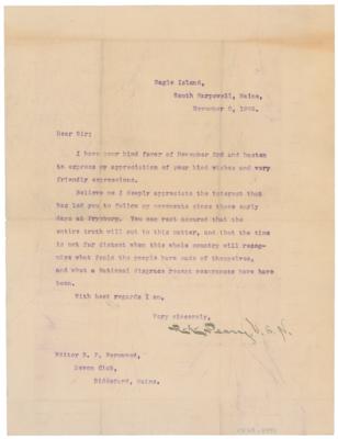 Lot #346 Polar Explorers: Peary and Stefansson (2) Typed Letters Signed - Image 2
