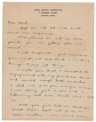 Lot #253 Richard E. Byrd Autograph Letter Signed - Image 1