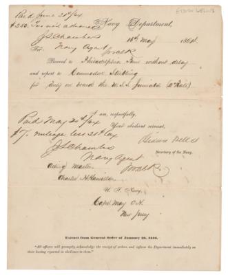 Lot #479 Gideon Welles Document Signed - Image 1