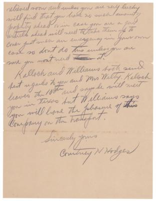 Lot #439 Courtney H. Hodges Autograph Letter Signed - Image 2